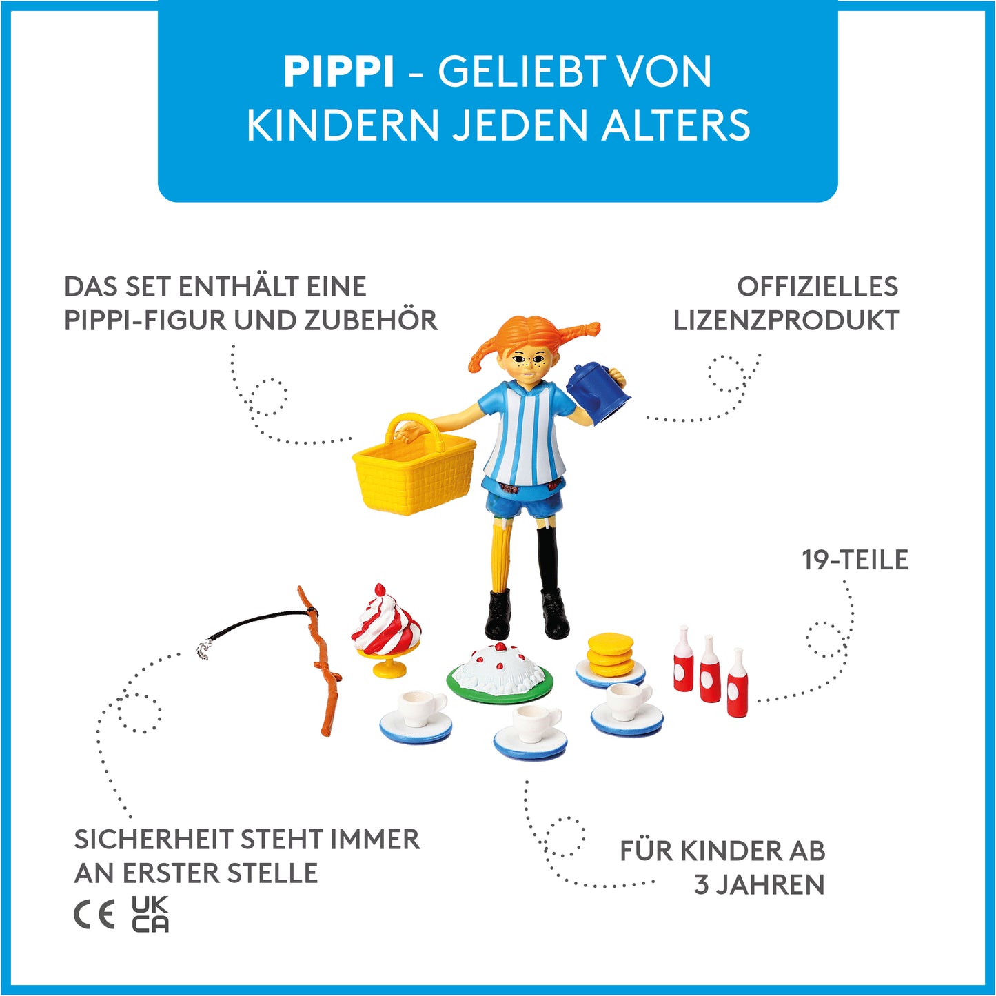 Pippi Langstrumpf Figurenset Kaffeeplausch