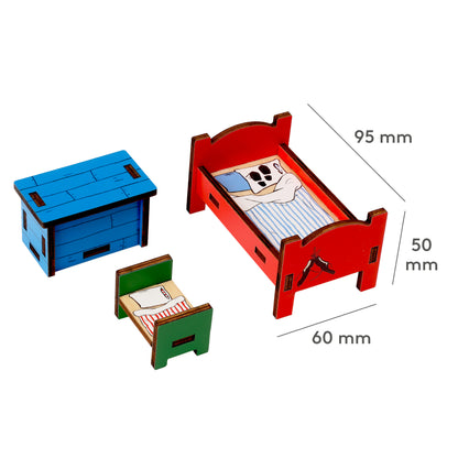 Pippi - Puppenhausmöbel Schlafzimmer