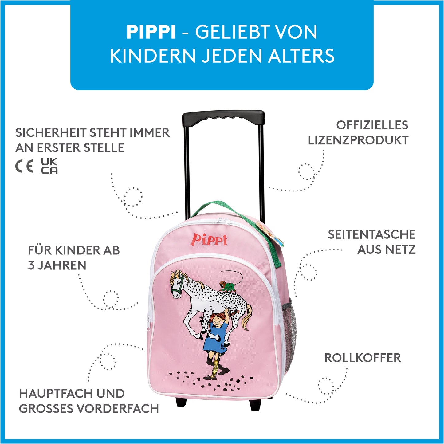Pippi - Reisetasche/Trolley pink