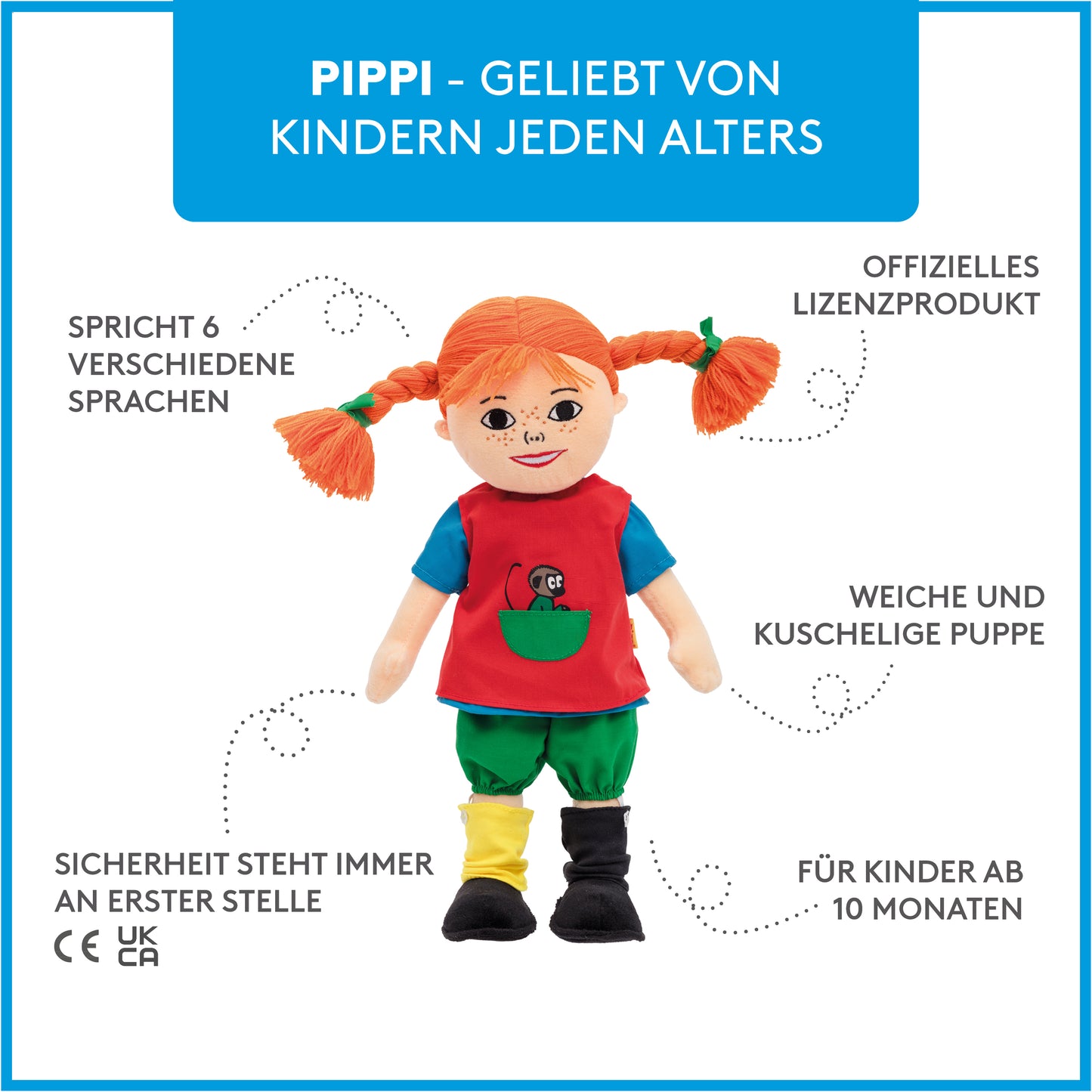 Pippi - Pippi Langstrumpf Sprechpuppe 40 cm