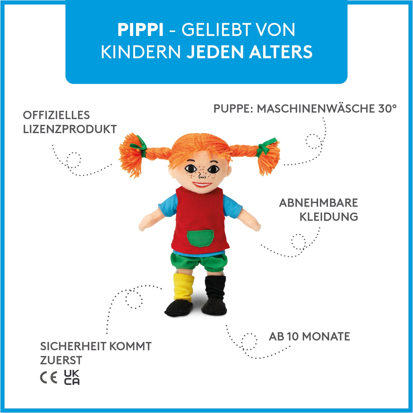 Pippi - Pippi Langstrumpf Stoffpuppe 20 cm